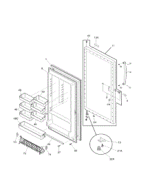 Door parts for Crosley Upright Freezer UL2110A1 from AppliancePartsPros.com