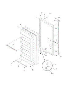 Door parts for Crosley Upright Freezer UL2500CA2 from AppliancePartsPros.com