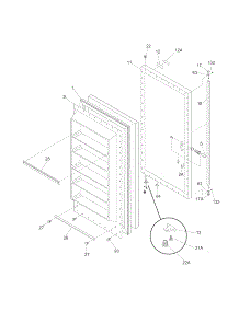 Door parts for Crosley Upright Freezer UL2500CA5 from AppliancePartsPros.com