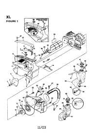 Engine Housing / Fuel Tank parts for Homelite Gas Chainsaw UT-10618 from AppliancePartsPros.com