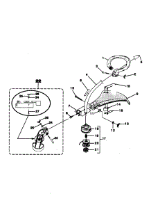 Shaft / Spool-String / Grass Deflector parts for Homelite Gas Line Trimmer UT-20697 from AppliancePartsPros.com