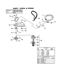 Shaft / Spool And String / Deflector parts for Homelite Gas Line Trimmer UT20709 from AppliancePartsPros.com