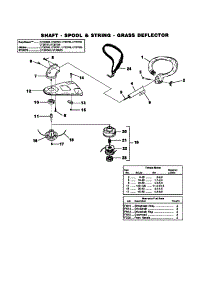 Shaft / Spool / String / Grass Deflector parts for Homelite Gas Line Trimmer UT20734R from AppliancePartsPros.com