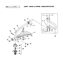 Shaft / Spool / Shaft / Grass Deflector parts for Homelite Gas Line Trimmer UT20779 from AppliancePartsPros.com