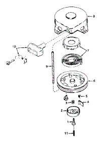 Rewind Starter No. 590420 parts for Tecumseh Lawn & Garden Engine V60-70252H from AppliancePartsPros.com