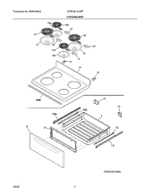 Top / Drawer parts for Kelvinator Electric Range VCRC3016AWF from AppliancePartsPros.com