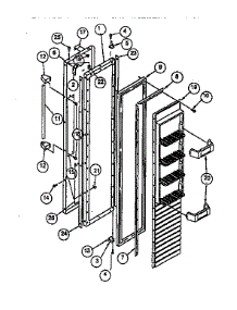 Freezer Door parts for Viking Range Side-By-Side Refrigerator VCSB360 from AppliancePartsPros.com
