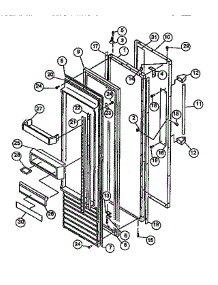 Refrigerator Door parts for Viking Range Side-By-Side Refrigerator VCSB420 from AppliancePartsPros.com