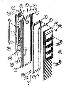 Freezer Door parts for Viking Range Side-By-Side Refrigerator VCSB480 from AppliancePartsPros.com