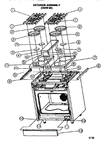Exterior Assembly (View #2) parts for Viking Range Range VDSC365 from AppliancePartsPros.com