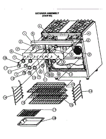 Exterior Assembly (View #3) parts for Viking Range Range VDSC365 from AppliancePartsPros.com