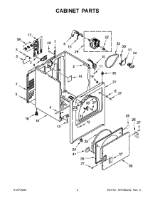 Cabinet Parts parts for Crosley Dryer VED6505GW0 from AppliancePartsPros.com
