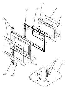 Door Assembly parts for Amana Microwave VEND11-P1185801M from AppliancePartsPros.com