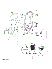 Trap Duct Assembly parts for Ge Dryer VFD31EDSR0WW from AppliancePartsPros.com