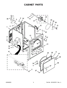 Cabinet Parts parts for Crosley Dryer VGD6505GW1 from AppliancePartsPros.com