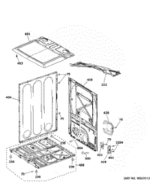 Cabinet & Top Panel parts for Ge Dryer VTD52EASR0WB from AppliancePartsPros.com