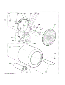 Drum parts for Ge Dryer VTD52GASR0WB from AppliancePartsPros.com