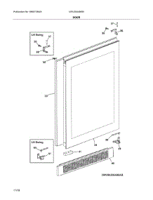 Door parts for Crosley Wine & Beverage Cooler VWUD044BAB from AppliancePartsPros.com