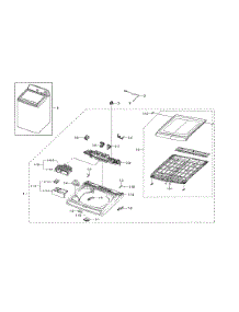 Cover Top Parts parts for Samsung Washer WA40J3000AW/AA-13 from AppliancePartsPros.com