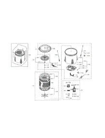 Tub Parts parts for Samsung Washer WA40J3000AW/AA-13 from AppliancePartsPros.com