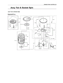 Tub & Basket Spin Assy parts for Samsung Washer WA41A3000AW/A4-00 from AppliancePartsPros.com