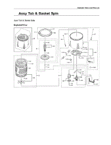Tub & Basket Spin Assy parts for Samsung Washer WA44A3405AV/A4-00 from AppliancePartsPros.com