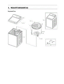 Main Unit Assy parts for Samsung Washer WA45T3400AW/A4-00 from AppliancePartsPros.com