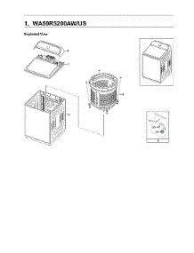 Main Unit Assy parts for Samsung Washer WA50R5200AW/US-00 from AppliancePartsPros.com