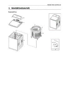 Main Unit Parts parts for Samsung Washer WA50R5400AV/US-01 from AppliancePartsPros.com