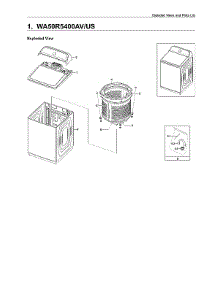 Main Unit Parts parts for Samsung Washer WA50R5400AV/US-51 from AppliancePartsPros.com