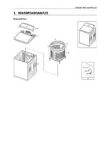 Main Unit Assy parts for Samsung Washer WA50R5400AW/US-02 from AppliancePartsPros.com