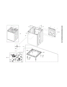 Frame Assy parts for Samsung Washer WA56H9000AW/A2-02 from AppliancePartsPros.com