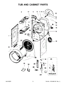 Tub And Cabinet Parts parts for Whirlpool Dryer WCD3090JW0 from AppliancePartsPros.com