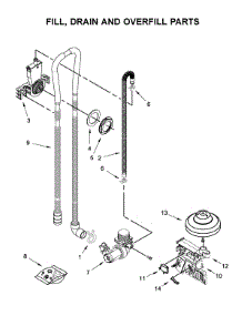 Fill, Drain And Overfill Parts parts for Whirlpool Dishwasher WDF130PAHB1 from AppliancePartsPros.com