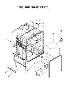 Tub And Frame Parts parts for Whirlpool Dishwasher WDF130PAHW1 from AppliancePartsPros.com