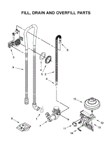 Fill, Drain And Overfill Parts parts for Whirlpool Dishwasher WDF130PAHW2 from AppliancePartsPros.com