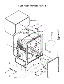 Tub And Frame Parts parts for Whirlpool Dishwasher WDF330PAHS4 from AppliancePartsPros.com