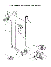 Fill, Drain And Overfill Parts parts for Whirlpool Dishwasher WDF330PAHS5 from AppliancePartsPros.com