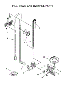 Fill, Drain And Overfill Parts parts for Whirlpool Dishwasher WDF330PAHW3 from AppliancePartsPros.com