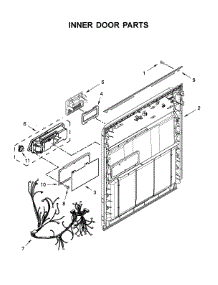 Inner Door Parts parts for Whirlpool Dishwasher WDF331PAHW1 from AppliancePartsPros.com