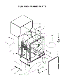 Tub And Frame Parts parts for Whirlpool Dishwasher WDF331PAHW1 from AppliancePartsPros.com