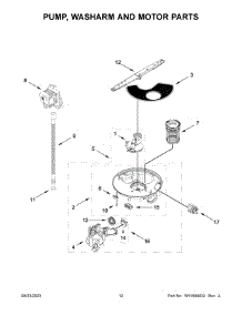 Pump, Washarm And Motor Parts parts for Whirlpool Dishwasher WDF332PAMS0 from AppliancePartsPros.com