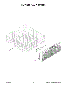 Lower Rack Parts parts for Whirlpool Dishwasher WDF332PAMS0 from AppliancePartsPros.com