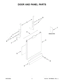 Door And Panel Parts parts for Whirlpool Dishwasher WDF332PAMW0 from AppliancePartsPros.com