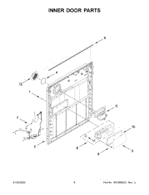 Inner Door Parts parts for Whirlpool Dishwasher WDF340PAMM0 from AppliancePartsPros.com