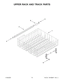 Upper Rack And Track Parts parts for Whirlpool Dishwasher WDF341PAPB2 from AppliancePartsPros.com