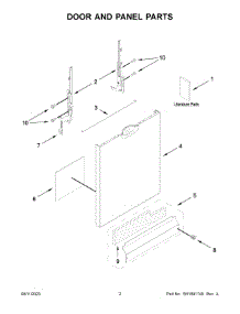 Door And Panel Parts parts for Whirlpool Dishwasher WDF341PAPT0 from AppliancePartsPros.com