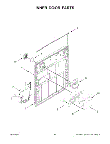 Inner Door Parts parts for Whirlpool Dishwasher WDF341PAPT0 from AppliancePartsPros.com