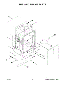 Tub And Frame Parts parts for Whirlpool Dishwasher WDF341PAPW2 from AppliancePartsPros.com