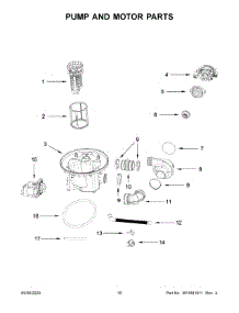 Pump And Motor Parts parts for Whirlpool Dishwasher WDF518SAHW1 from AppliancePartsPros.com